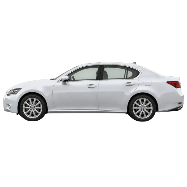 Lexus GS350 2013 باللون فضي، منظر جانبي (متجه إلى اليسار)