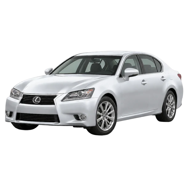 シルバーの2014 Lexus GS350(フロントスリークォーター(左向き)ビュー)