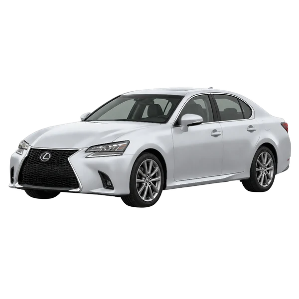 Lexus GS350 2020 prata, vista dianteira em três quartos (voltada para a esquerda)