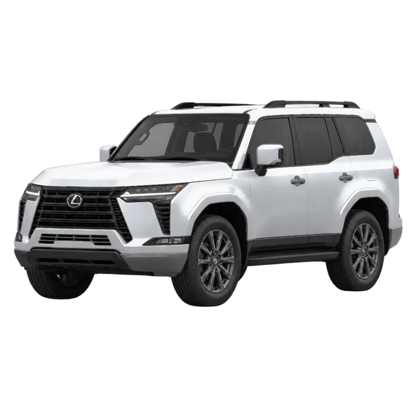 Lexus GX 550 2024 prata, vista dianteira em três quartos (voltada para a esquerda)