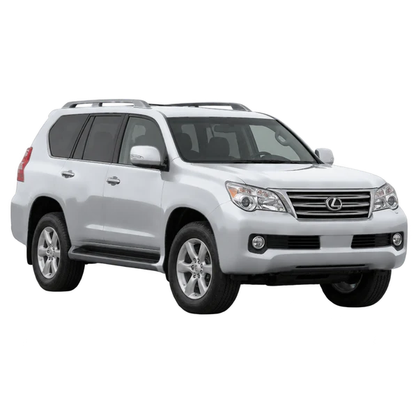 Lexus GX 2012 argent, vue trois-quarts avant (orienté vers la gauche)