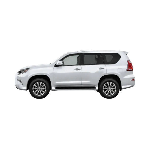 Lexus GX 2023 باللون فضي، منظر جانبي (متجه إلى اليسار)