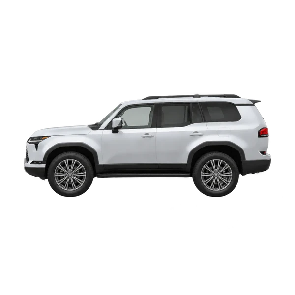 Lexus GX 2025 باللون فضي، منظر جانبي (متجه إلى اليسار)