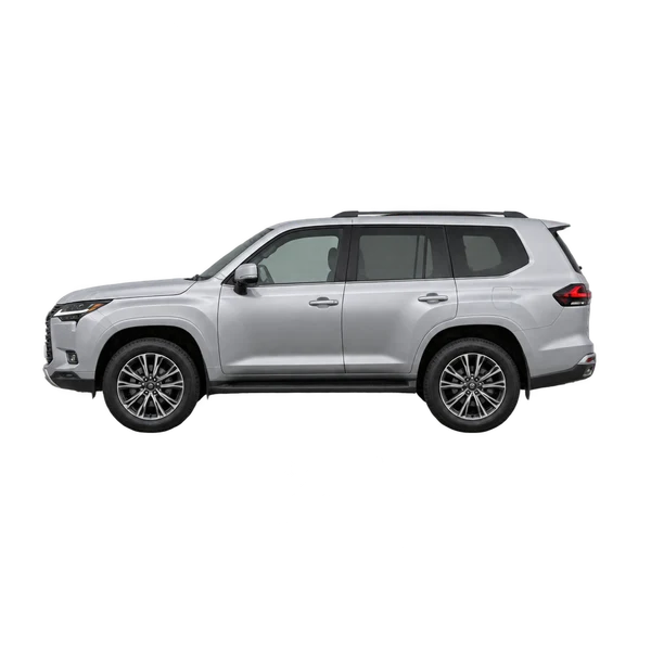 Lexus GX550 2025 en plateado, vista lateral (mirando a la izquierda)