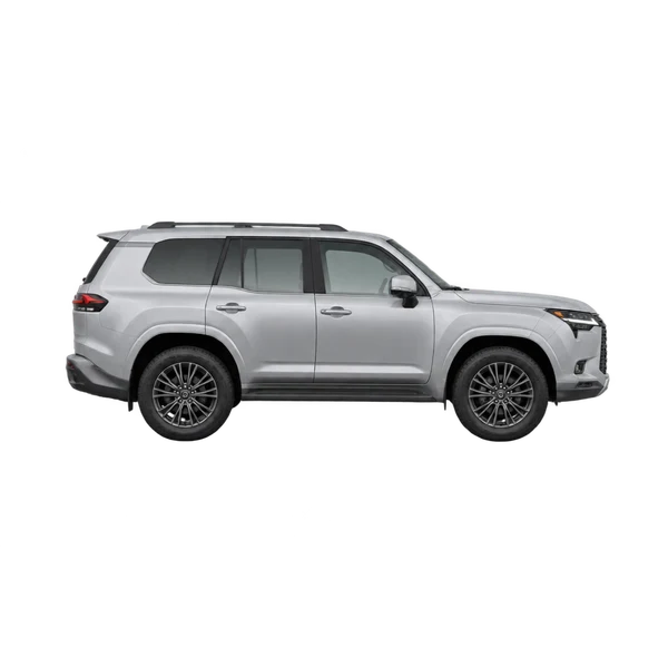 Lexus GX550 2025 en plateado, vista lateral (hacia la derecha)