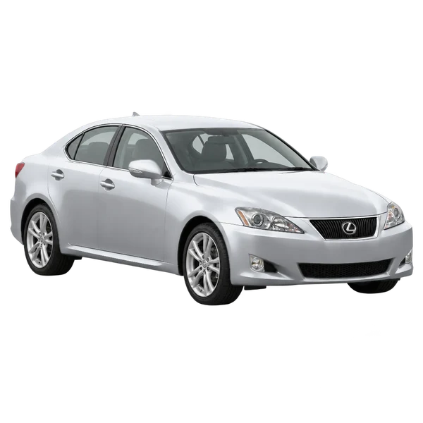 Lexus IS 250 2009 prata, vista dianteira em três quartos (voltada para a esquerda)