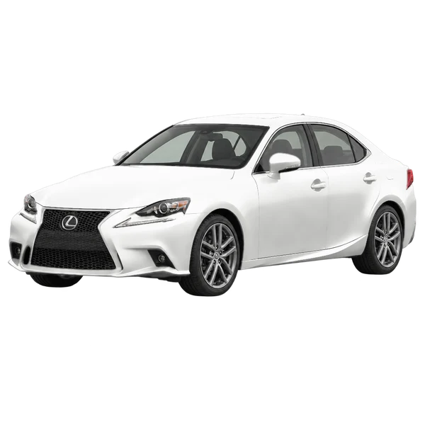 Lexus IS 2018 branco, vista dianteira em três quartos (voltada para a esquerda)