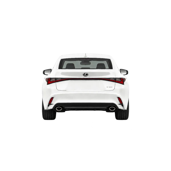 Lexus IS 2021 باللون أبيض، منظر من الخلف