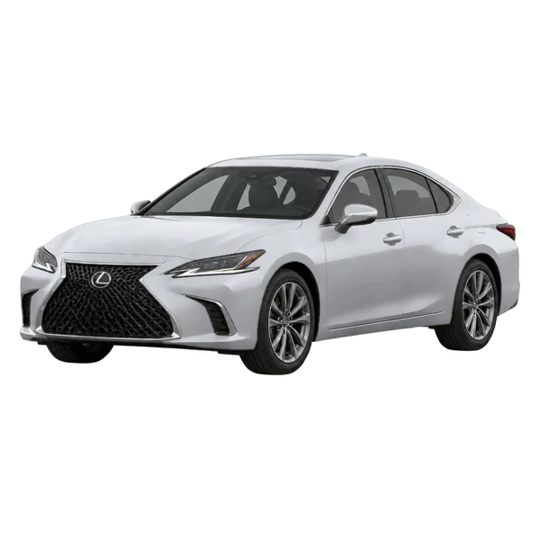 Lexus IS 2026 باللون فضي، منظر منظر أمامي بزاوية ثلاثة أرباع (متجه لليسار)