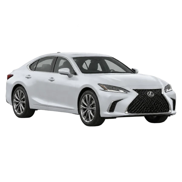 Lexus IS 2026 باللون فضي، منظر زاوية ثلاثة أرباع أمامية (باتجاه اليمين)