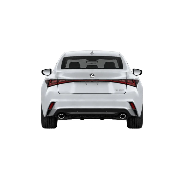Lexus IS 2026 باللون فضي، منظر من الخلف