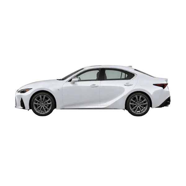 シルバーの2027 Lexus IS（側面（左向き）ビュー）