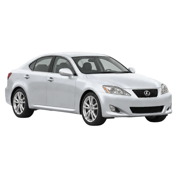 Lexus IS250 2009 argent, vue trois-quarts avant (orienté vers la droite)