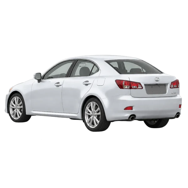 Lexus IS250 2009 argent, vue trois-quarts arrière (orienté vers la gauche)