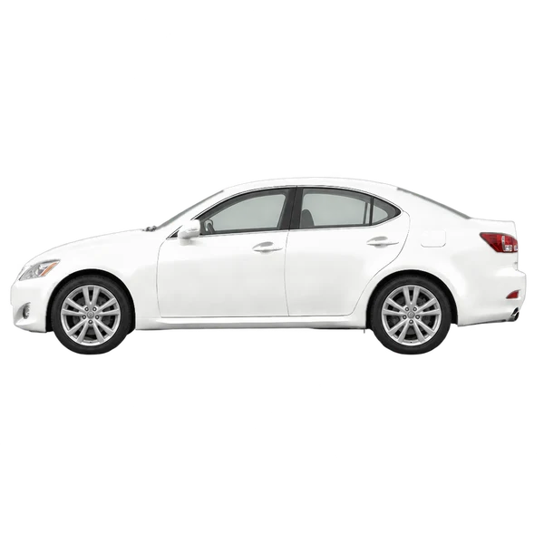 Lexus IS250 2009 blanc, vue côté (vers la gauche)