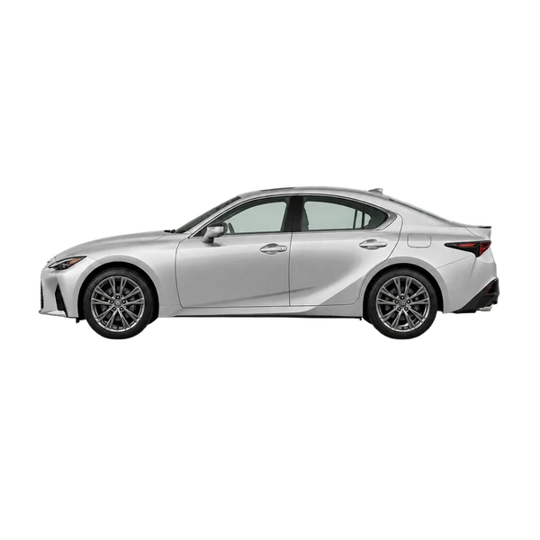 Lexus IS300 2022 prata, vista lateral (voltada para a esquerda)