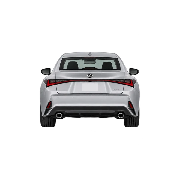 Lexus IS300 2023 en plateado, vista trasera