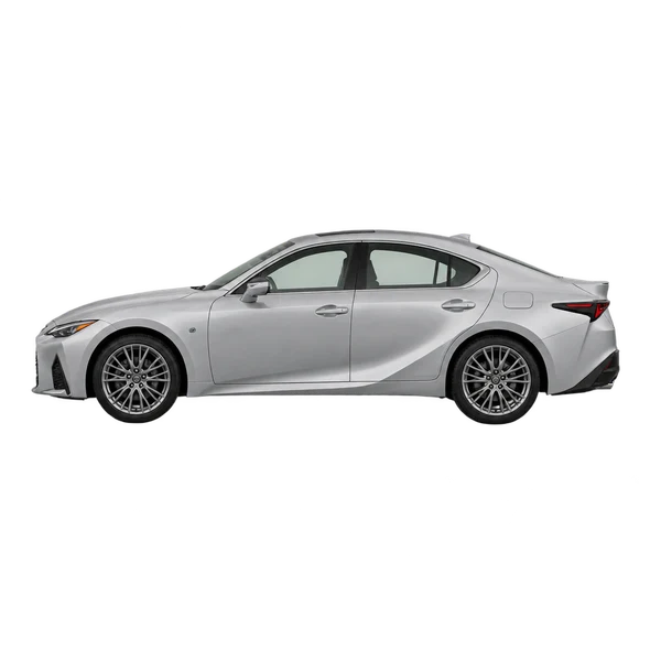 シルバーの2024 Lexus IS300（側面（左向き）ビュー）