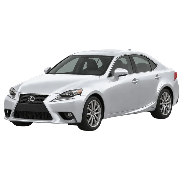 シルバーの2014 Lexus IS300H（フロントスリークォーター(左向き)ビュー）