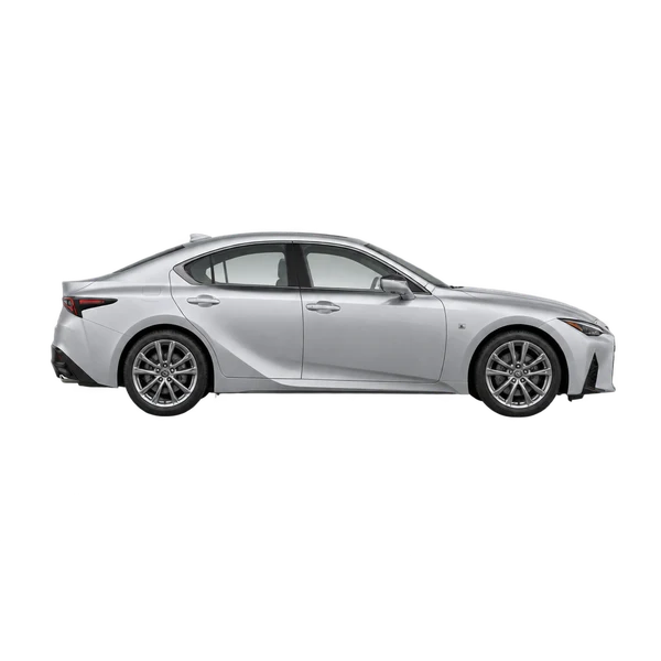シルバーの2022 Lexus IS350（側面（右向き）ビュー）