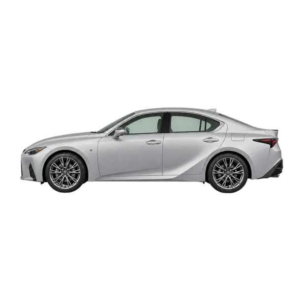 シルバーの2023 Lexus IS350（側面（左向き）ビュー）