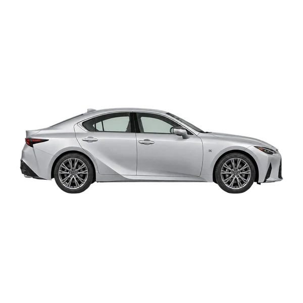 シルバーの2023 Lexus IS350（側面（右向き）ビュー）