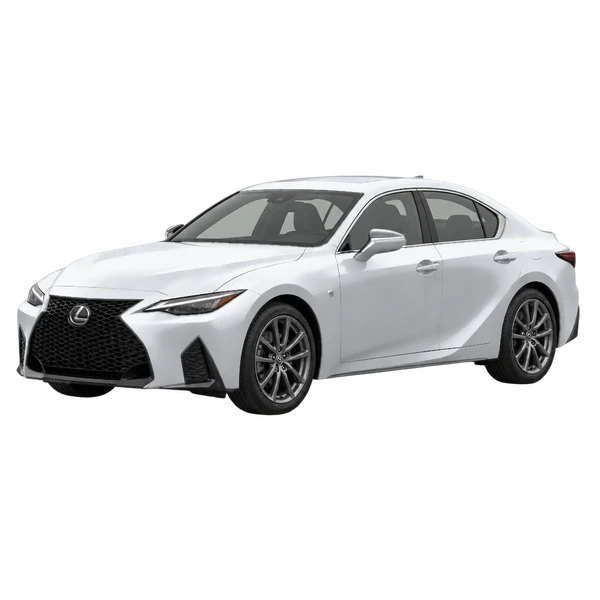 2024 Lexus IS350 in Silber, Ansicht: Dreiviertelansicht vorne (nach links gerichtet)