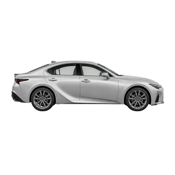 シルバーの2024 Lexus IS350（側面（右向き）ビュー）