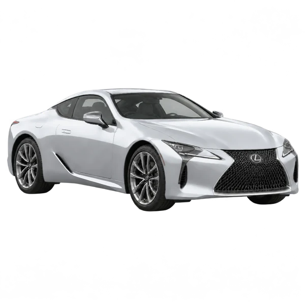 シルバーの2018 Lexus LC 500（フロントスリークォーター（右向き）ビュー）