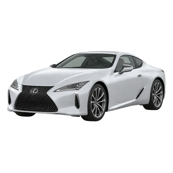 シルバーの2020 Lexus LC 500（フロントスリークォーター(左向き)ビュー）
