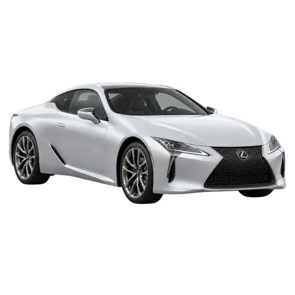 シルバーの2021 Lexus LC 500（フロントスリークォーター(左向き)ビュー）