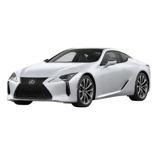 シルバーの2022 Lexus LC 500（フロントスリークォーター(左向き)ビュー）