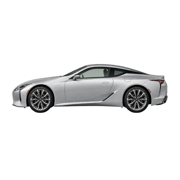 シルバーの2022 Lexus LC 500（側面（左向き）ビュー）