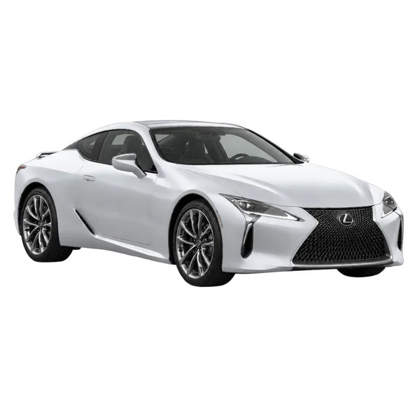 シルバーの2024 Lexus LC 500（フロントスリークォーター(左向き)ビュー）
