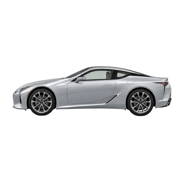 シルバーの2024 Lexus LC 500（側面（左向き）ビュー）