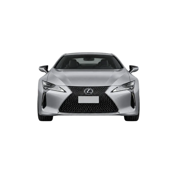 Lexus LC500 2025 prata, vista frente