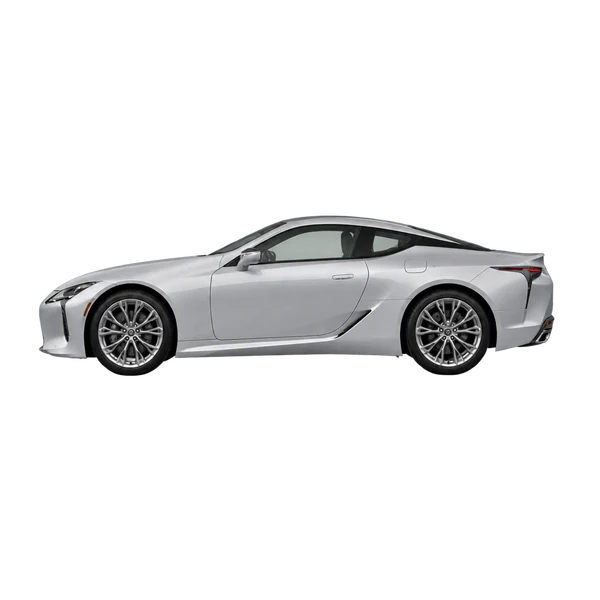 Lexus LC500 2025 prata, vista lateral (voltada para a esquerda)