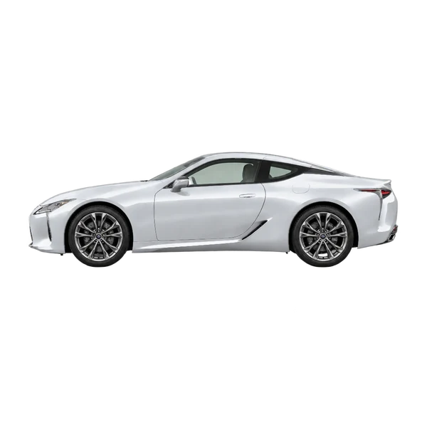 Lexus LC500H 2026 prata, vista lateral (voltada para a esquerda)