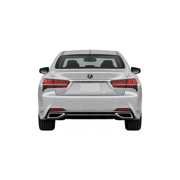 Lexus LS 500 2022 en plateado, vista trasera