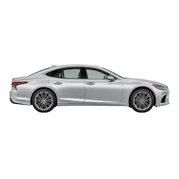 Lexus LS 500 2022 en plateado, vista lateral (hacia la derecha)