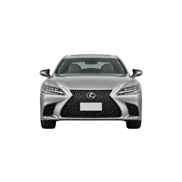 Lexus LS 500 2024 en plateado, vista frontal