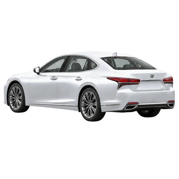 Lexus LS 2020 argent, vue trois-quarts arrière (orienté vers la gauche)