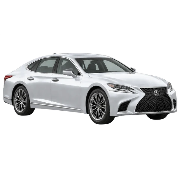 Lexus LS 2021 prata, vista três quartos dianteiro (voltado para a direita)