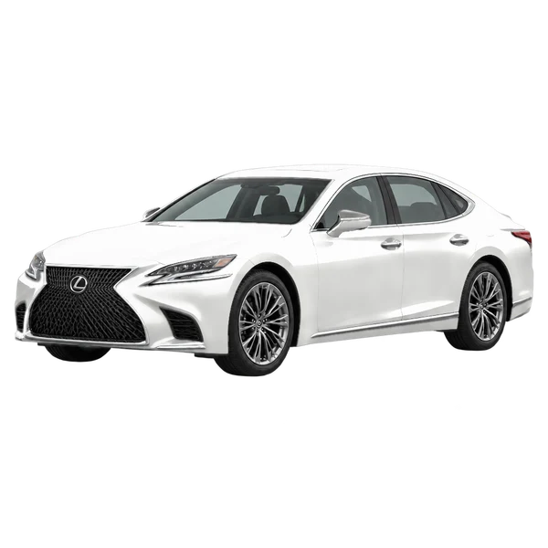 2021 Lexus LS in weiß, Ansicht: Dreiviertelansicht vorne (nach links gerichtet)