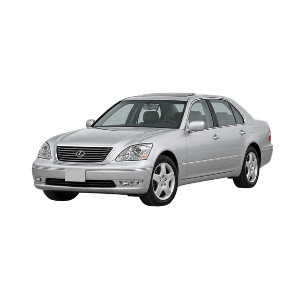 2004 Lexus LS430 in Silber, Ansicht: Dreiviertelansicht vorne (nach links gerichtet)
