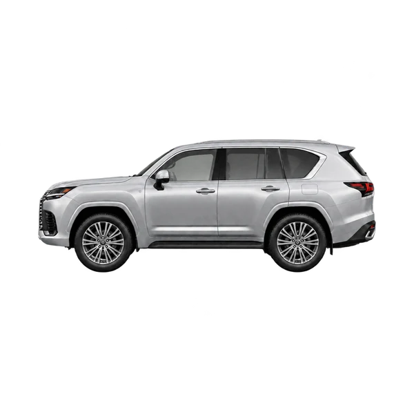 Lexus LX 600 2024 prata, vista lateral (voltada para a esquerda)