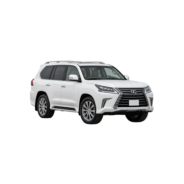 ホワイトの2021 Lexus LX(フロントスリークォーター(左向き)ビュー)