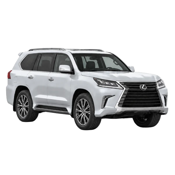 Lexus LX 2025 en plateado, vista tres cuartos frontal (mirando a la derecha)