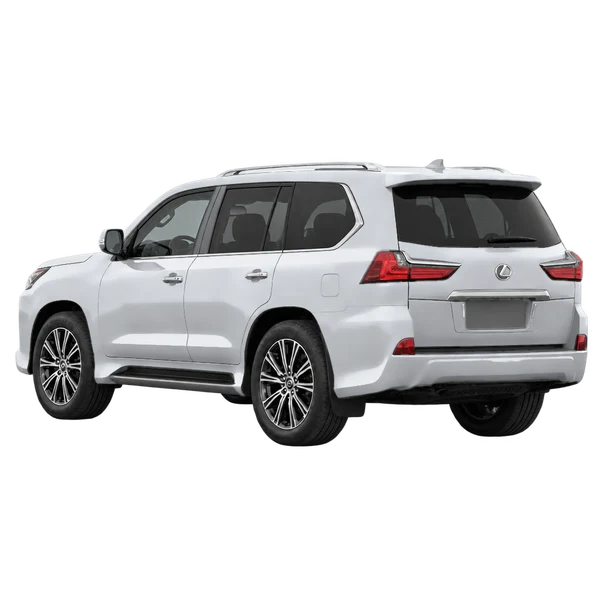 Lexus LX 2025 en plateado, vista tres cuartos trasero (mirando a la izquierda)