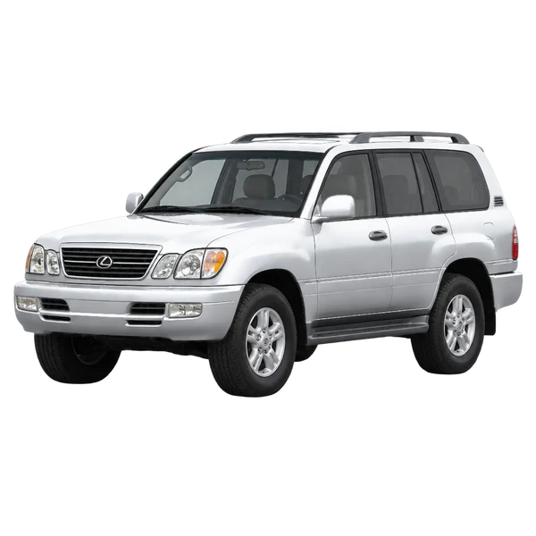 シルバーの1999 Lexus LX470(フロントスリークォーター(左向き)ビュー)